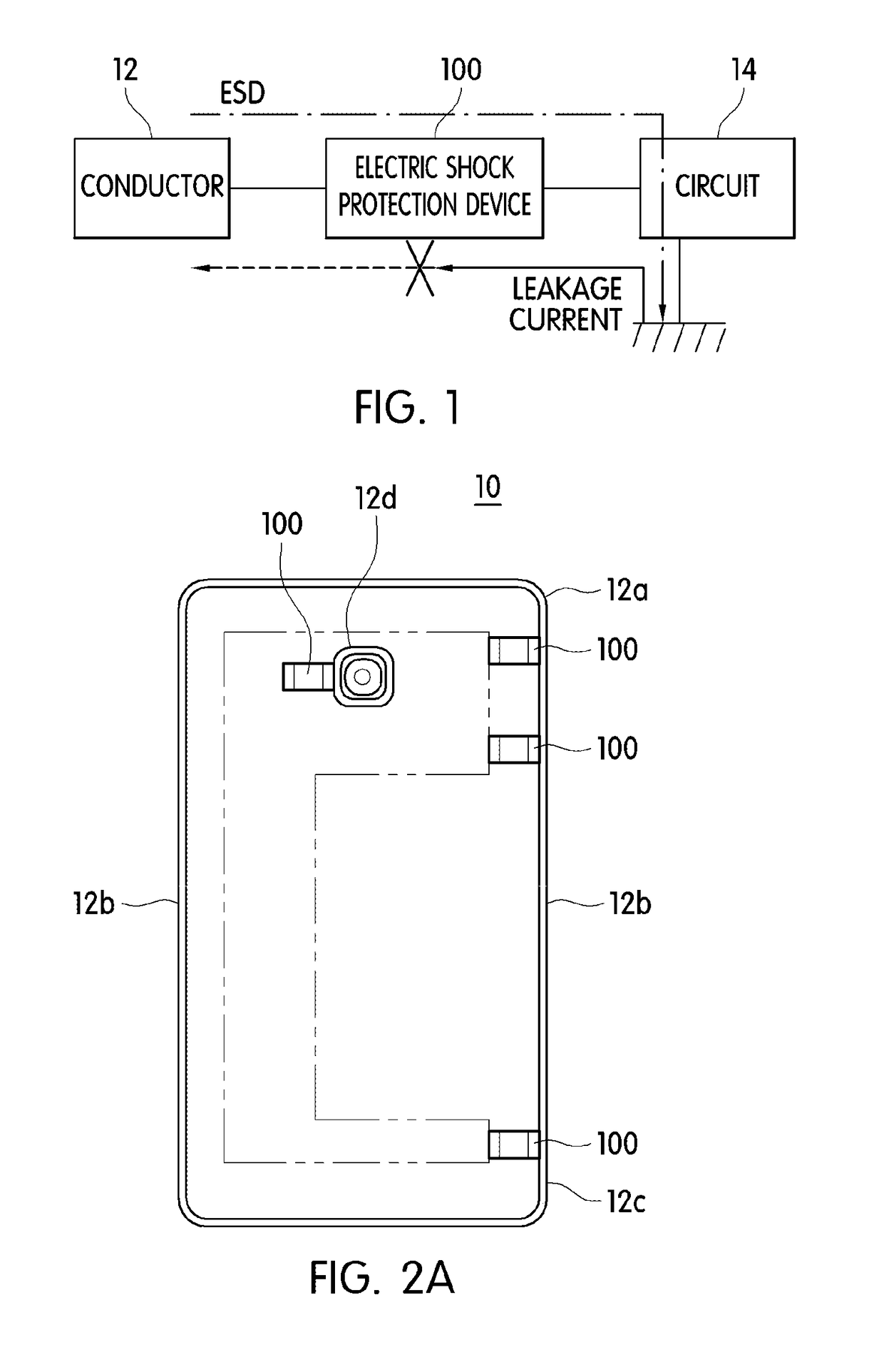 Electric shock device and portable electronic device including the same