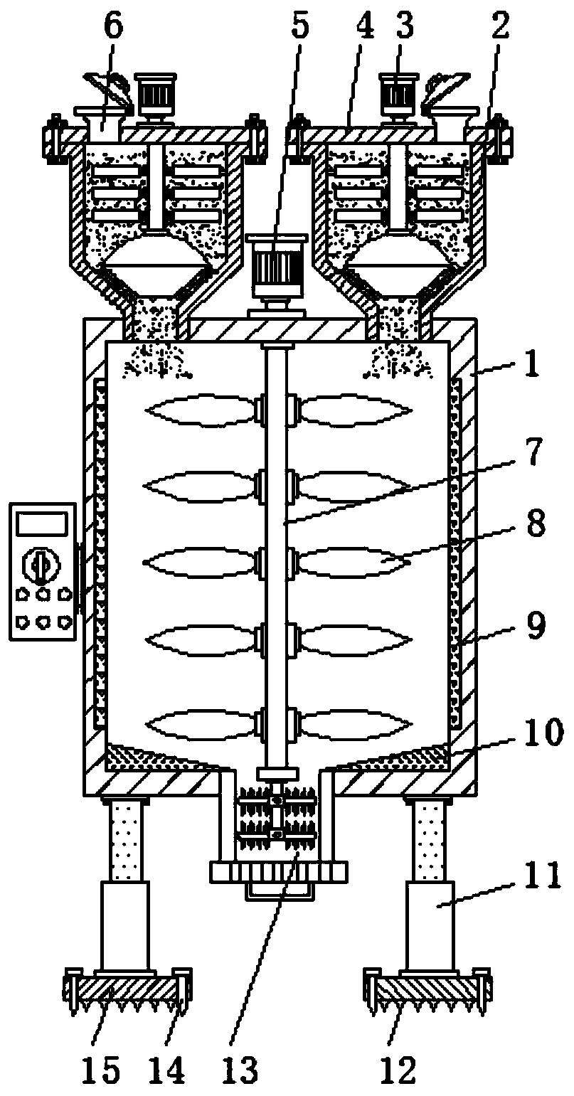 Plastic powder stirring and heating equipment