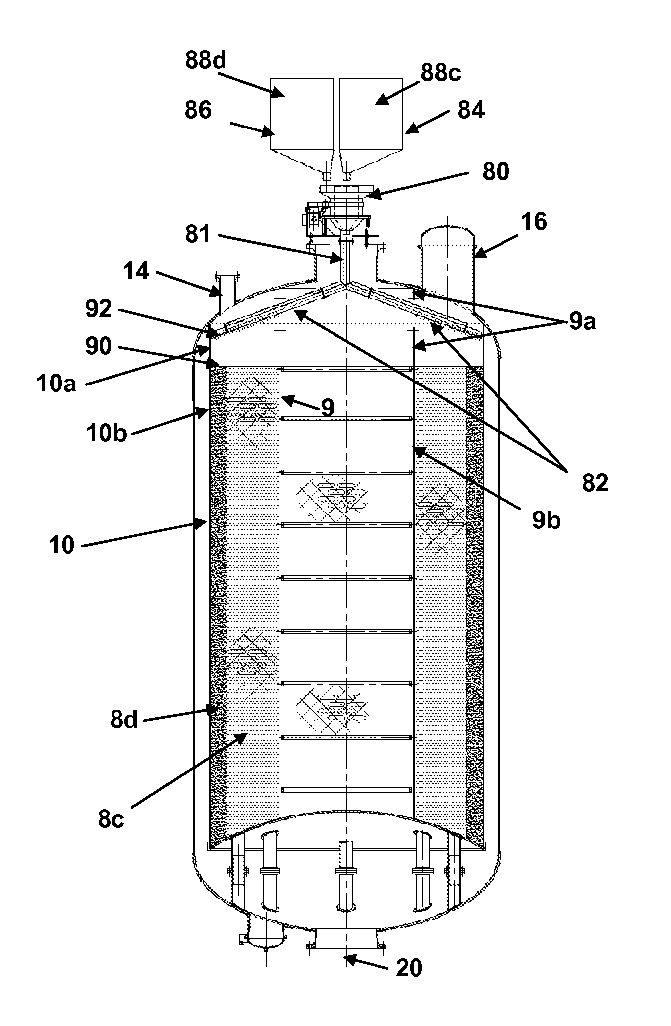 Radial flow reactor