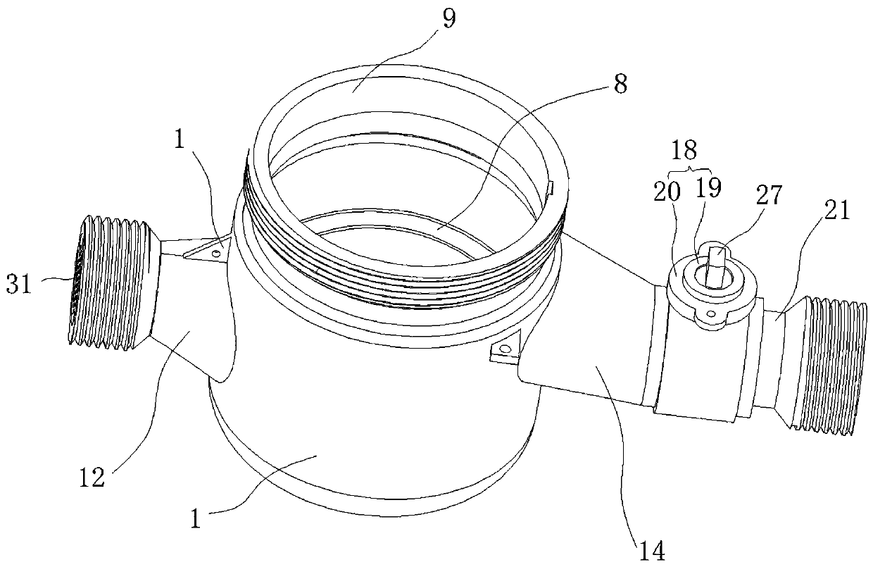 Stainless steel water meter case and production process thereof