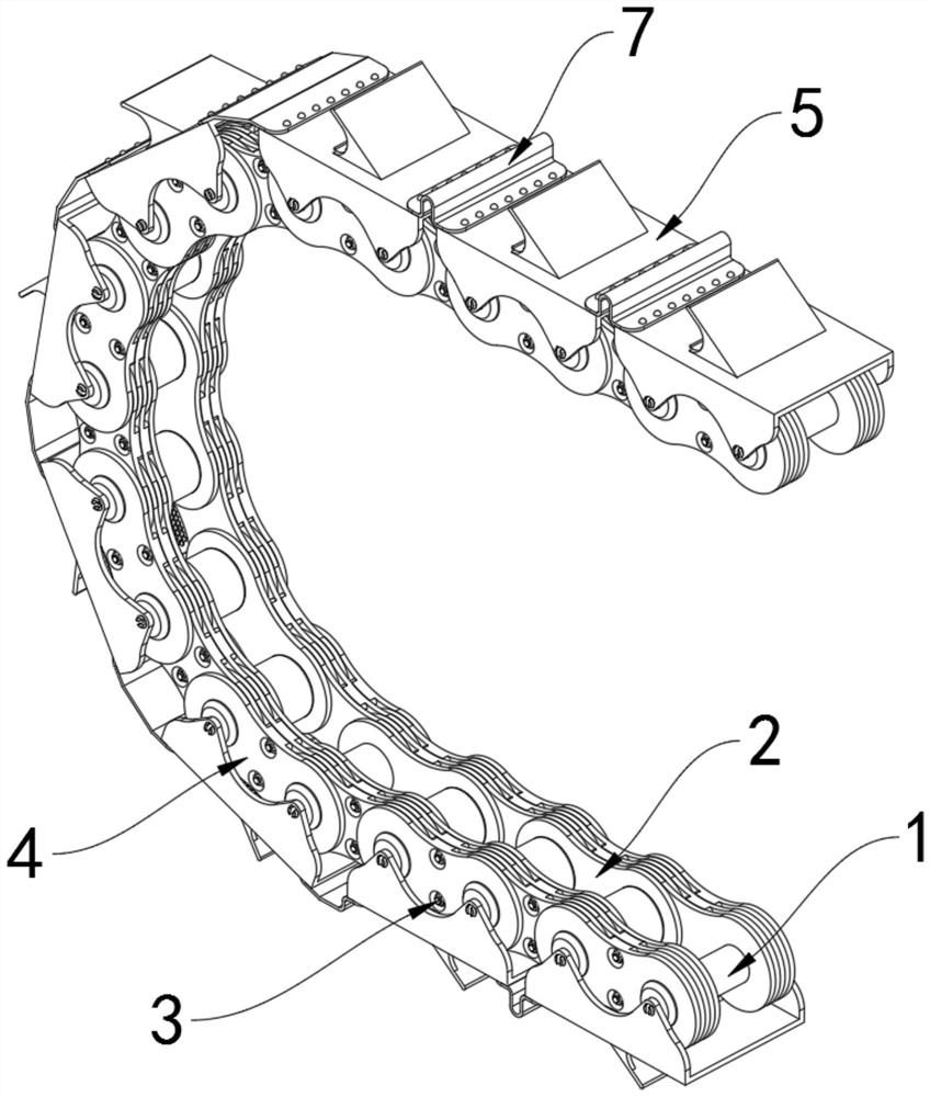 A Textile Machinery Conveyor Chain Mechanism with No Replacement for Small Part Damage