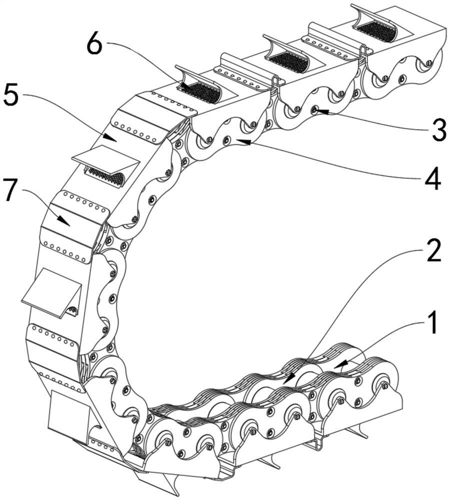 A Textile Machinery Conveyor Chain Mechanism with No Replacement for Small Part Damage