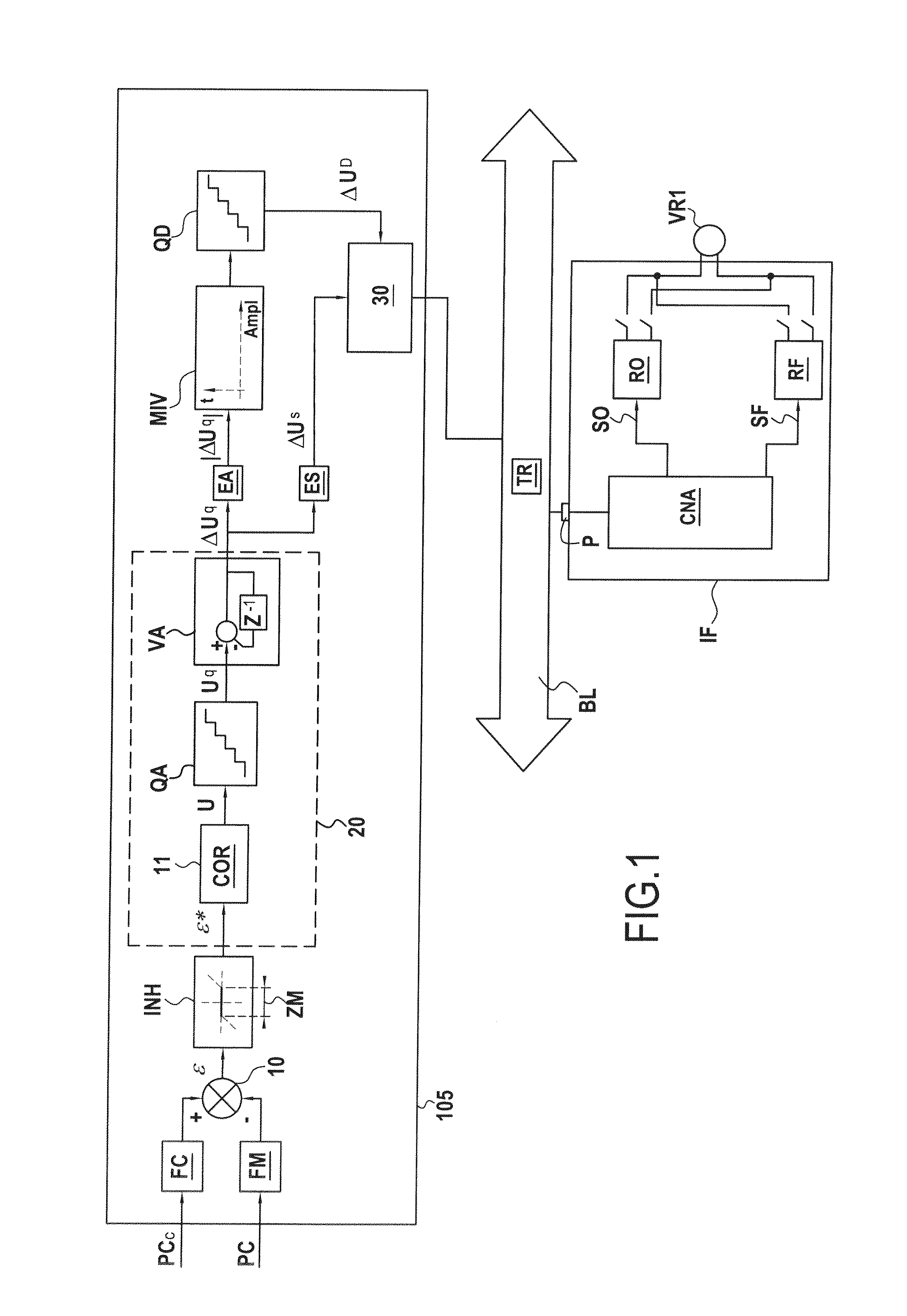 Device for adjusting an operating variable of an engine