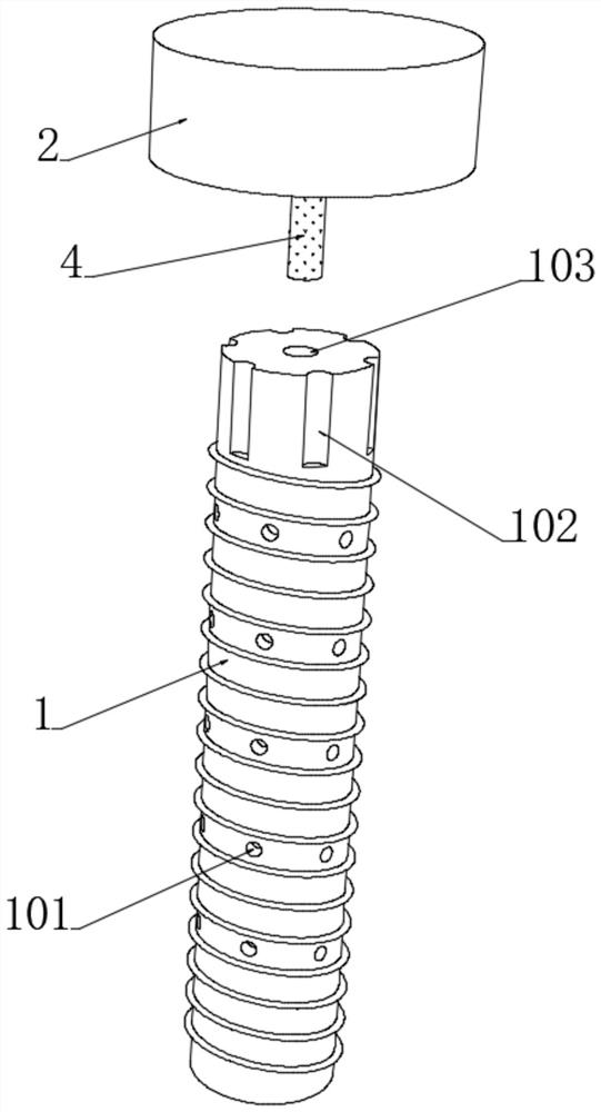 Glue overflowing and seam repairing type bolt capable of preventing bolt hole from cracking