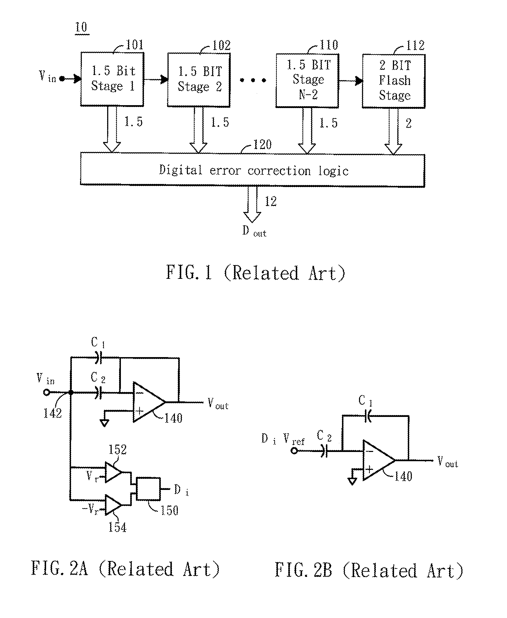 Pipelined analog to digital converter with capacitor mismatch compensation