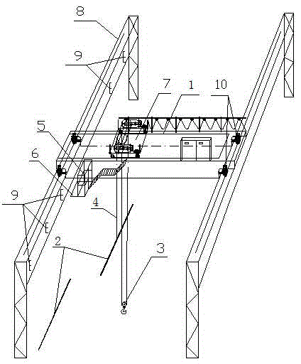 Rapid installation method of crane light rail sliding conducting wire
