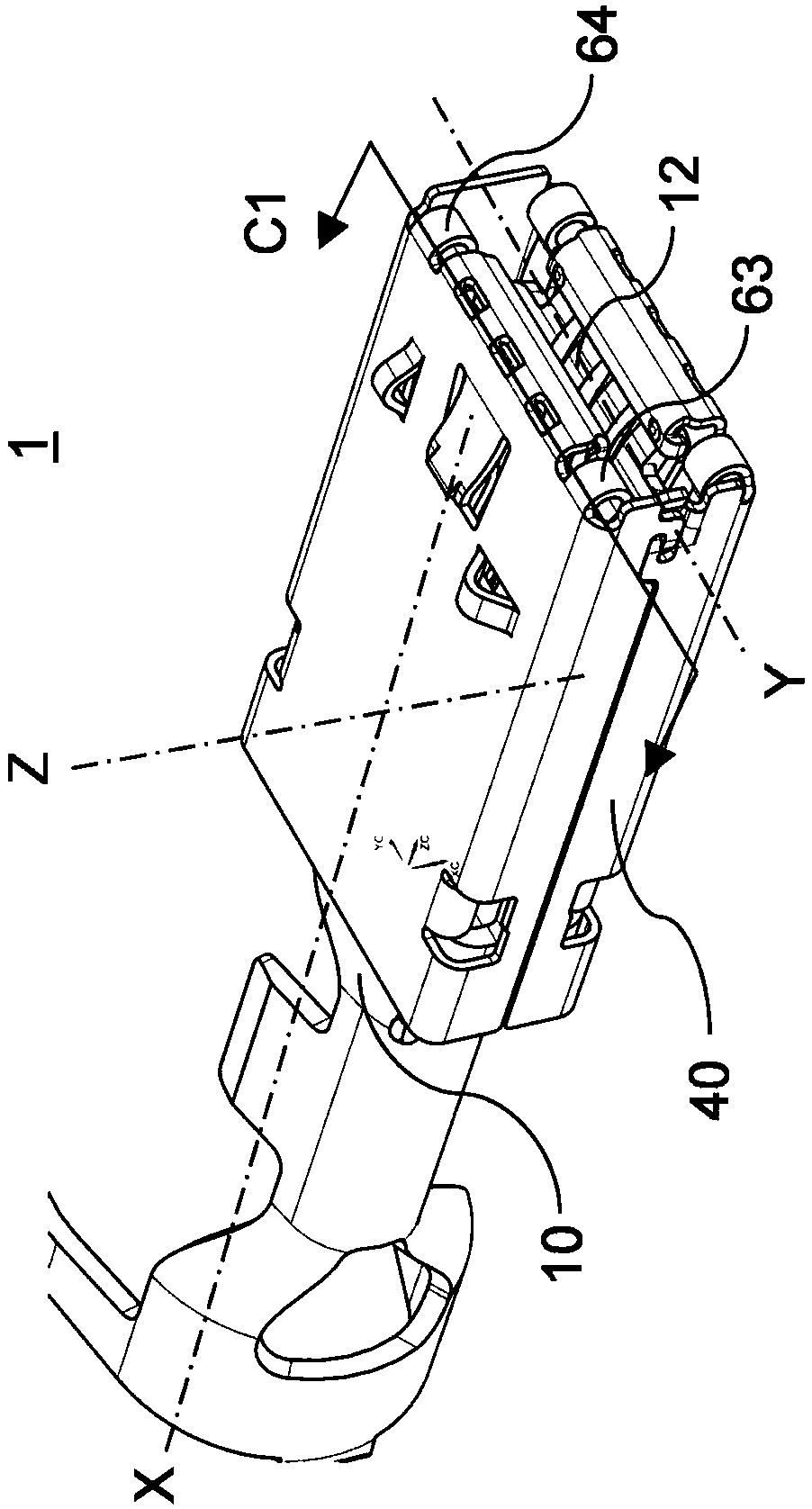 Contact terminal assembled from at least two parts