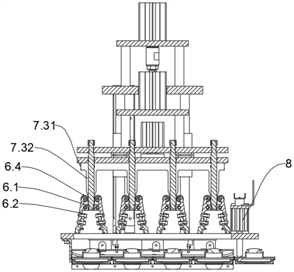 Multi-cap downward pressing type cap feeding mechanism