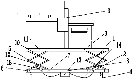 Shear fork lifting table of wall painting machine