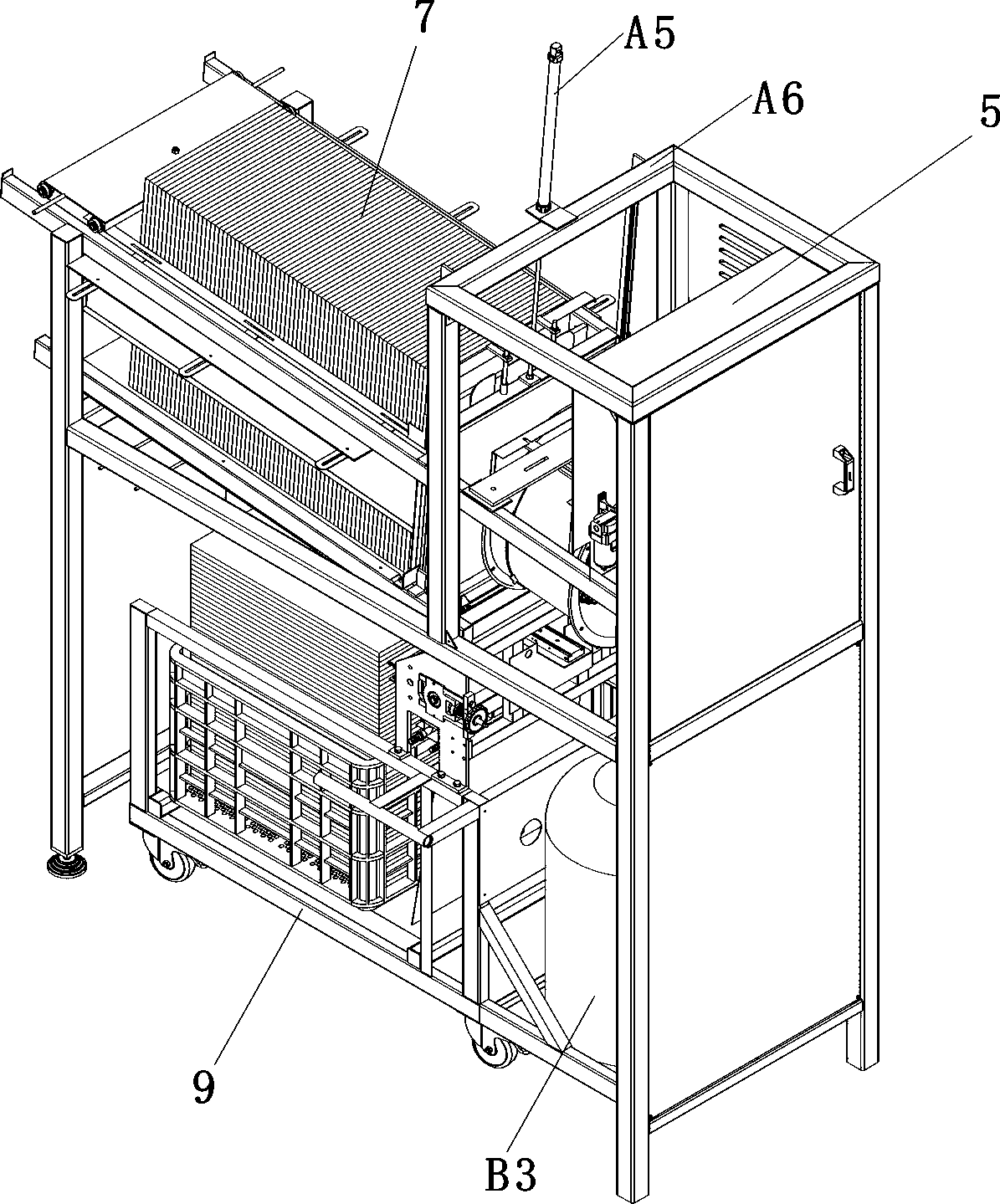 A pushing mechanism of a clothing cutting dust remover