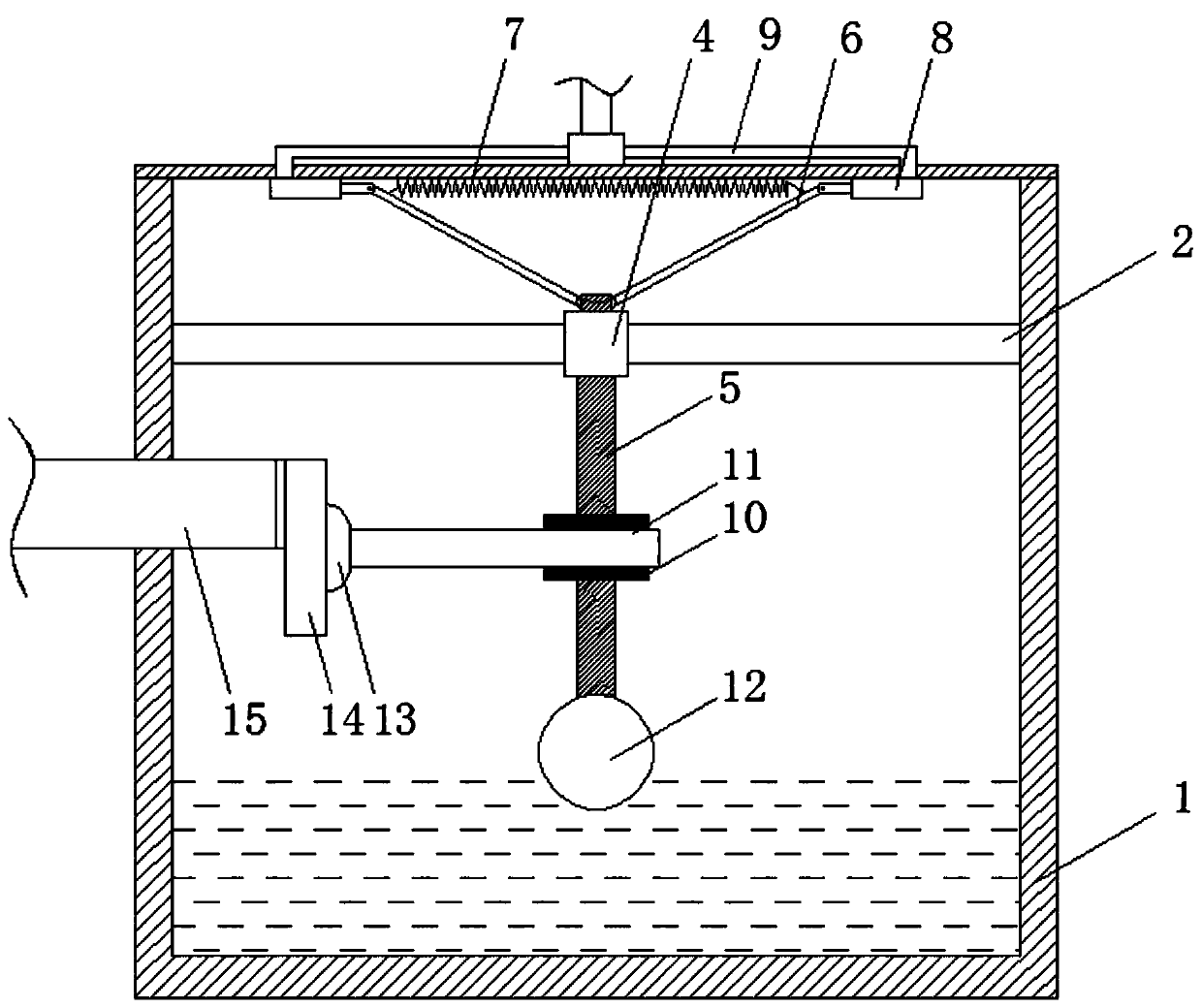 Automatic overflow sewage treatment tank