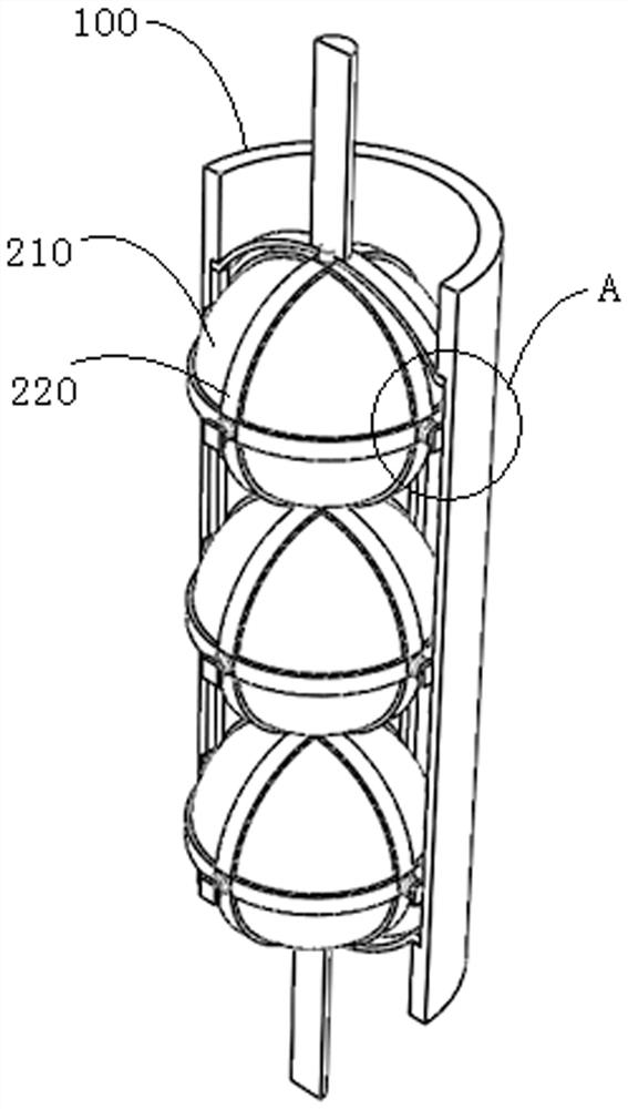 A cylindrical buffer connection device