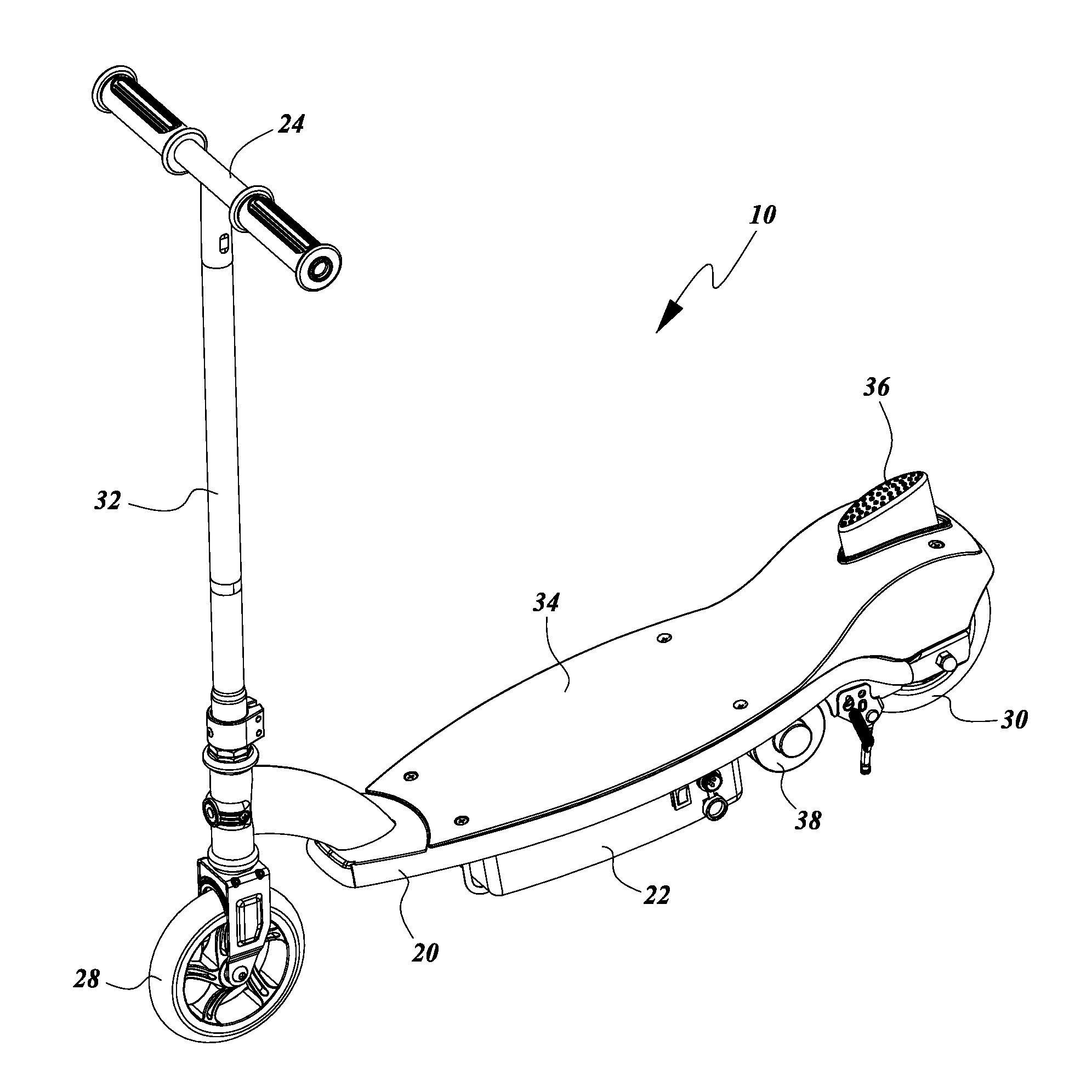 Braking device for a personal mobility vehicle