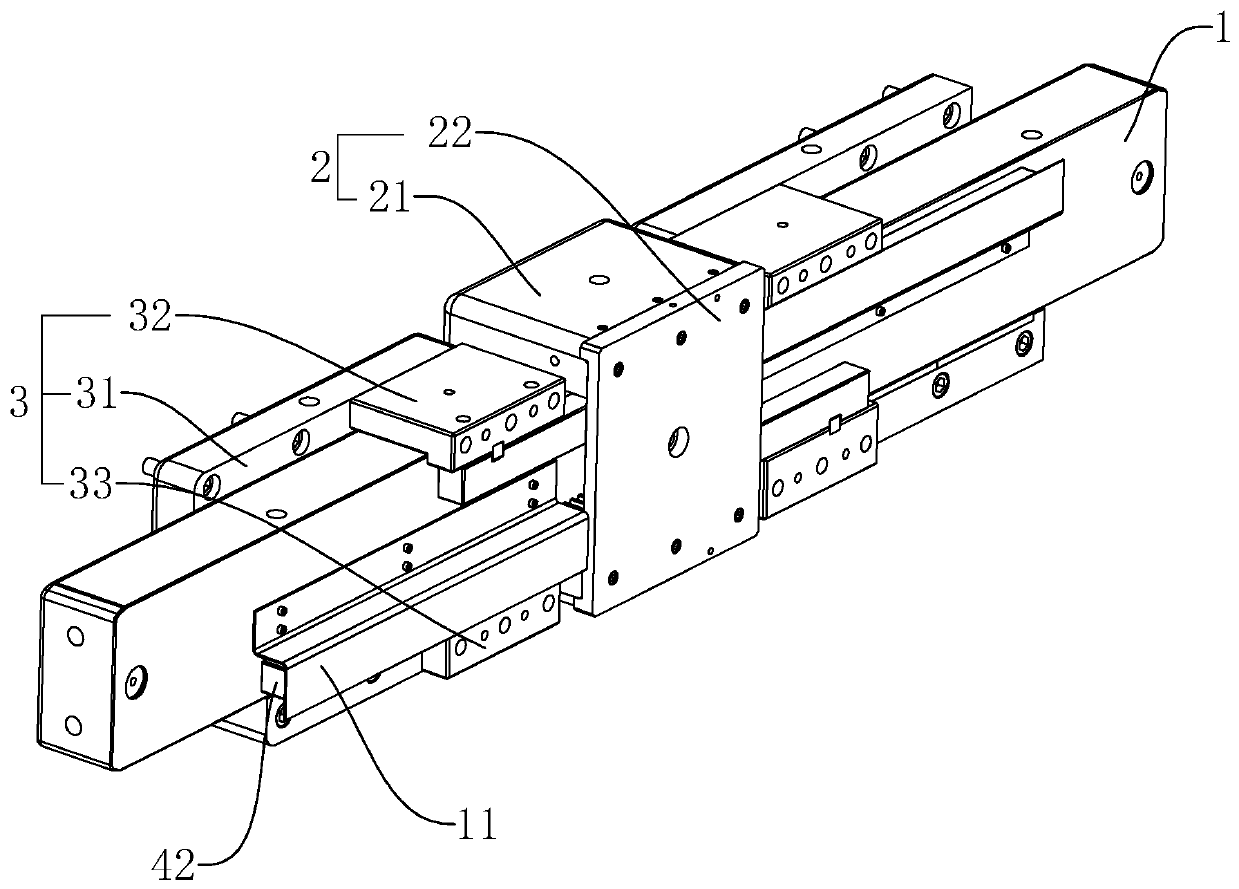 Mold opening guide mechanism of large mold