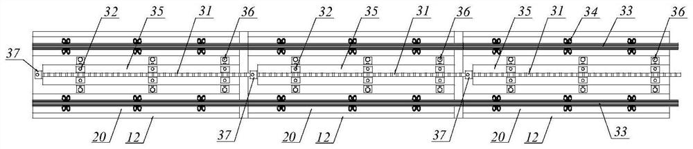 Large-gradient simply-supported bridge ballastless track rack rail connecting system