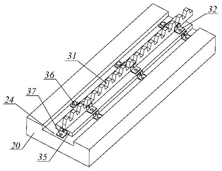 Large-gradient simply-supported bridge ballastless track rack rail connecting system