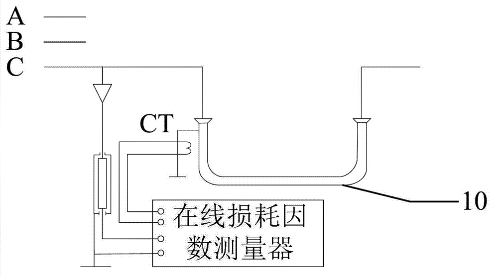 Method and device for monitoring main insulation of three phases of cables under intersection and interconnection of metal protective layers on line