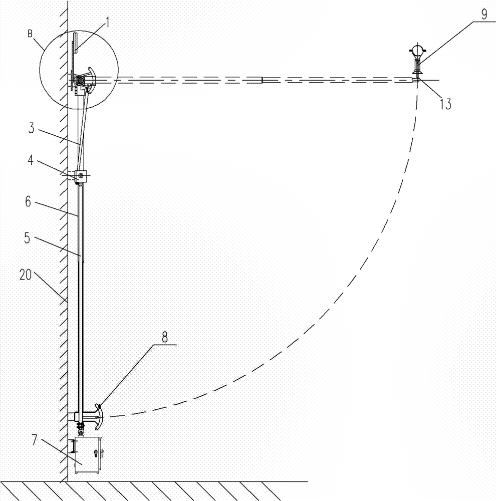 Grounding switch for direct-current valve hall and grounding conducting rod mechanism of grounding switch
