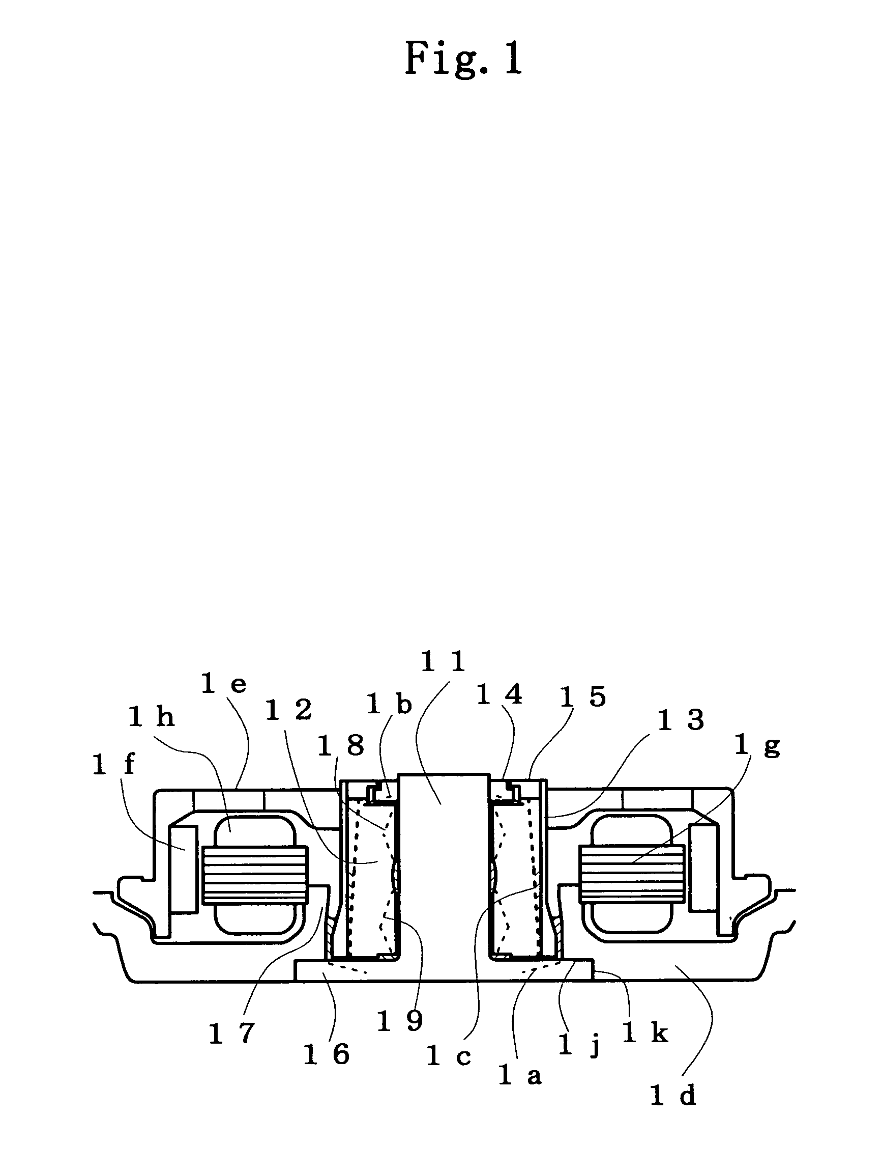 Fluid dynamic bearing motor attached at both shaft ends