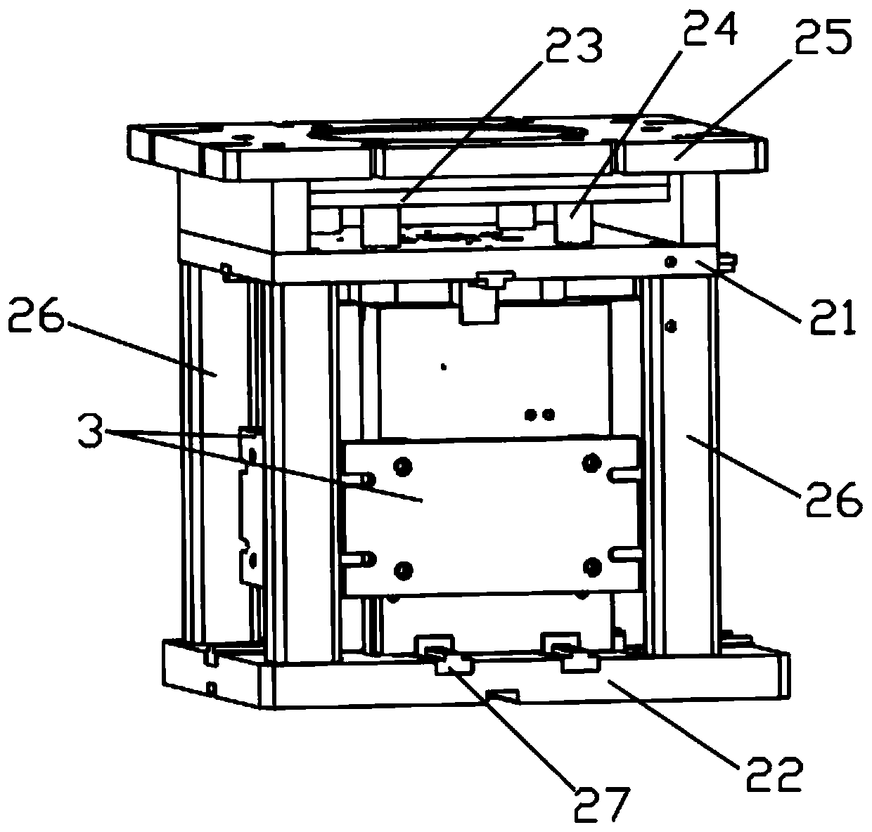 A low-pressure casting mold for a vehicle box