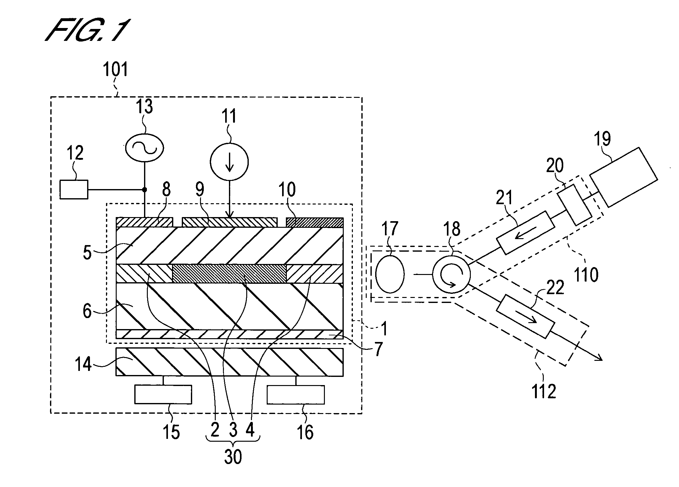 Mode-locked laser diode device and wavelength control method for mode-locked laser diode device
