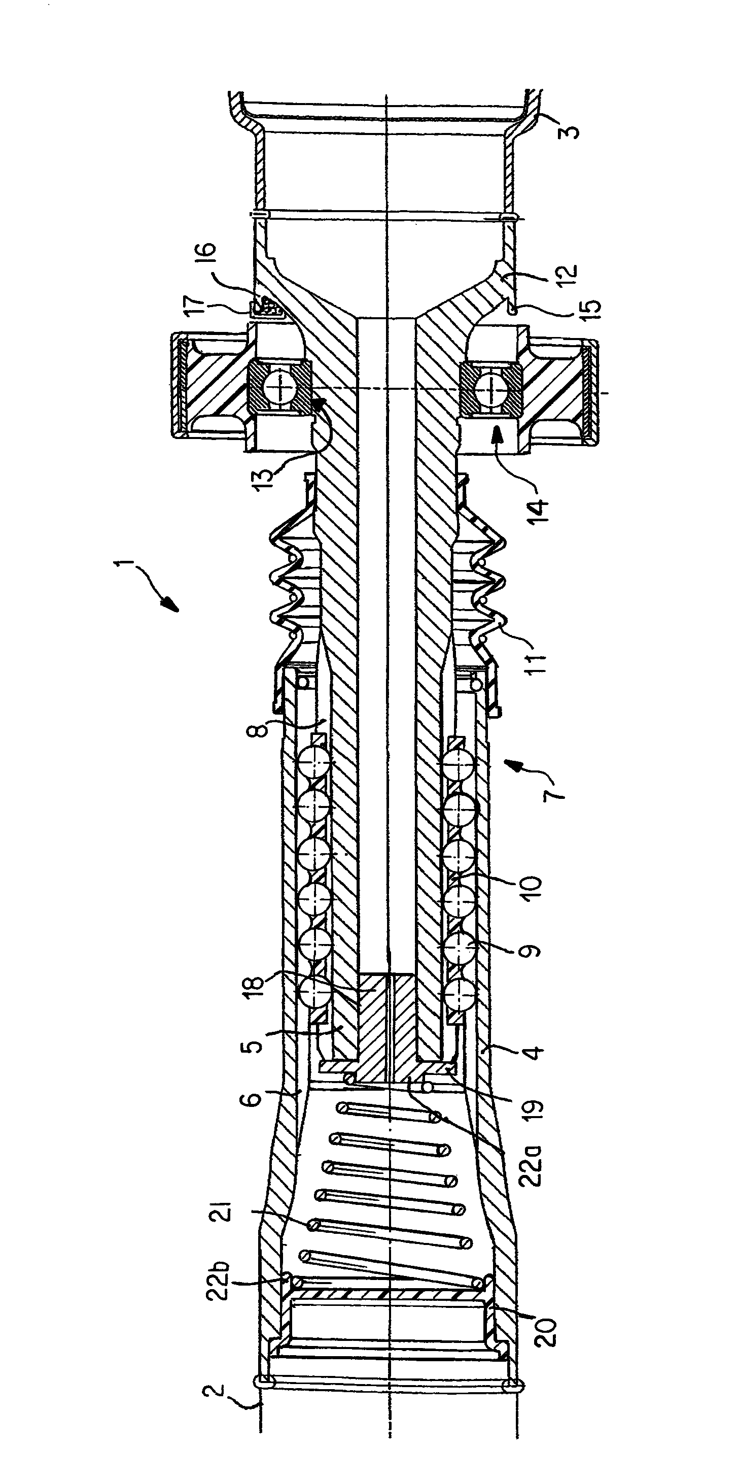 Rolling-sliding unit and jointed shaft comprising the same