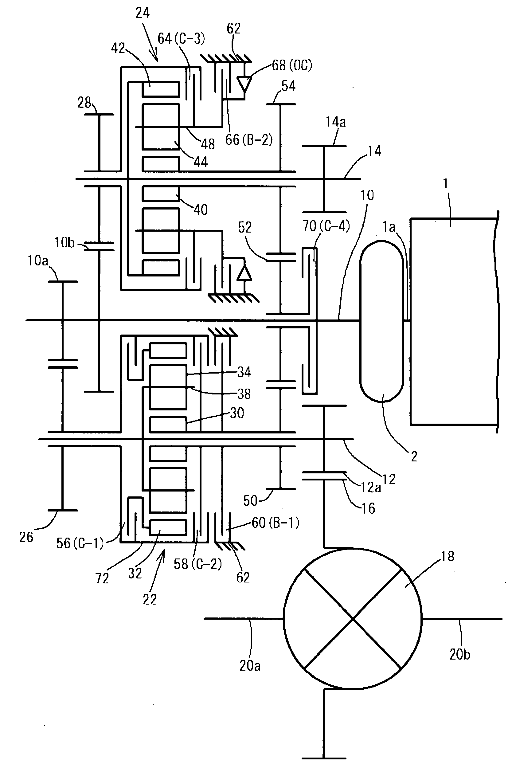 Multi-speed automatic transmission adapted for motor vehicle