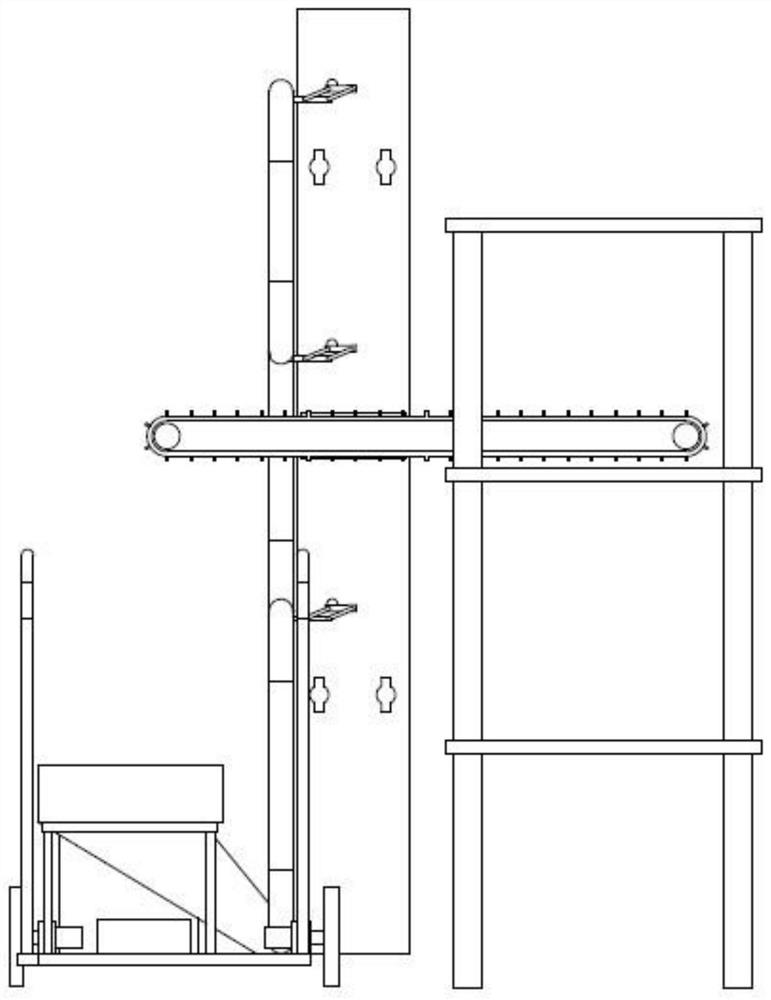 Automatic feeding trolley for agaricus bisporus cultivation frame