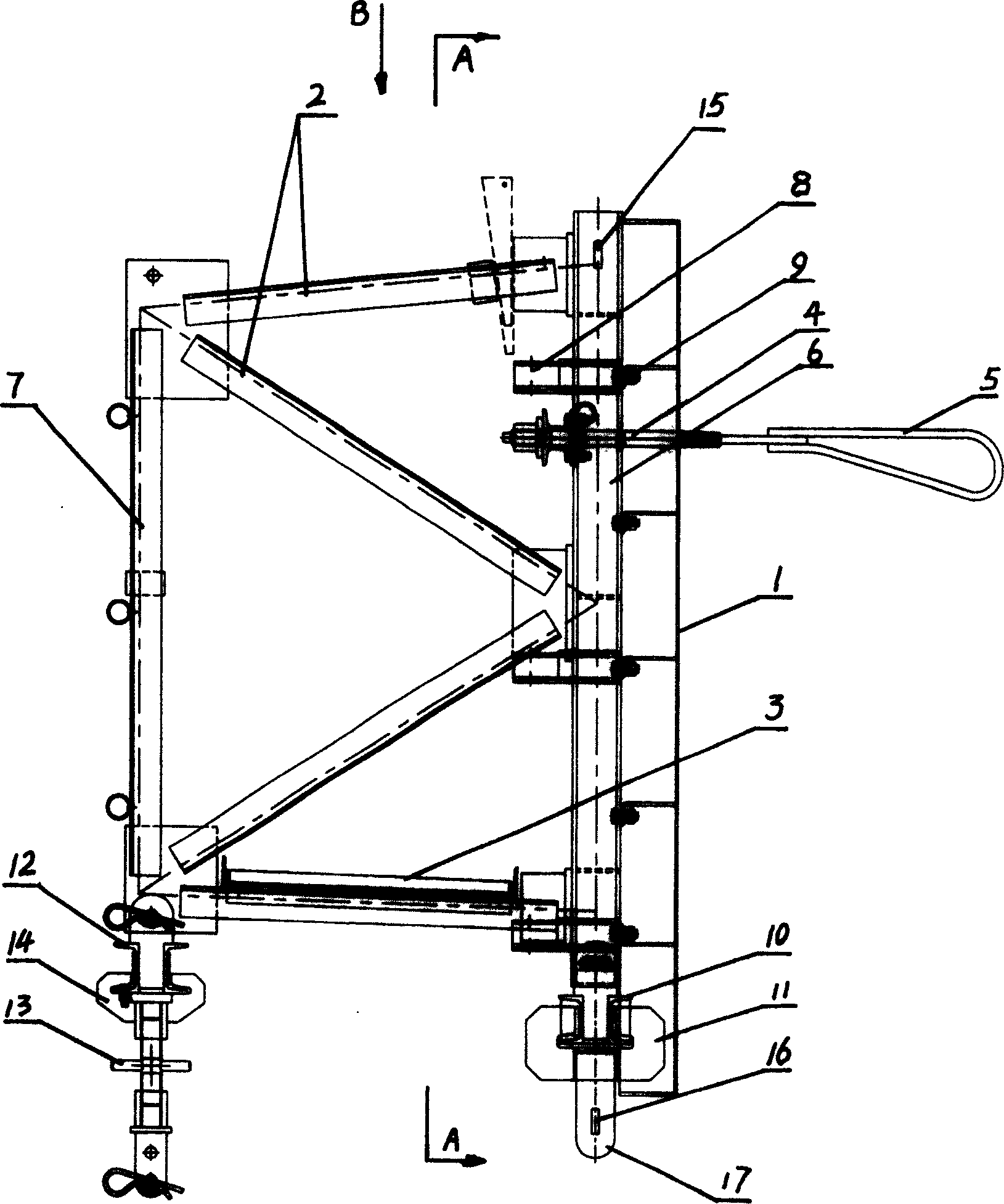 Two-way curvature-adjustable turn-over shuttering