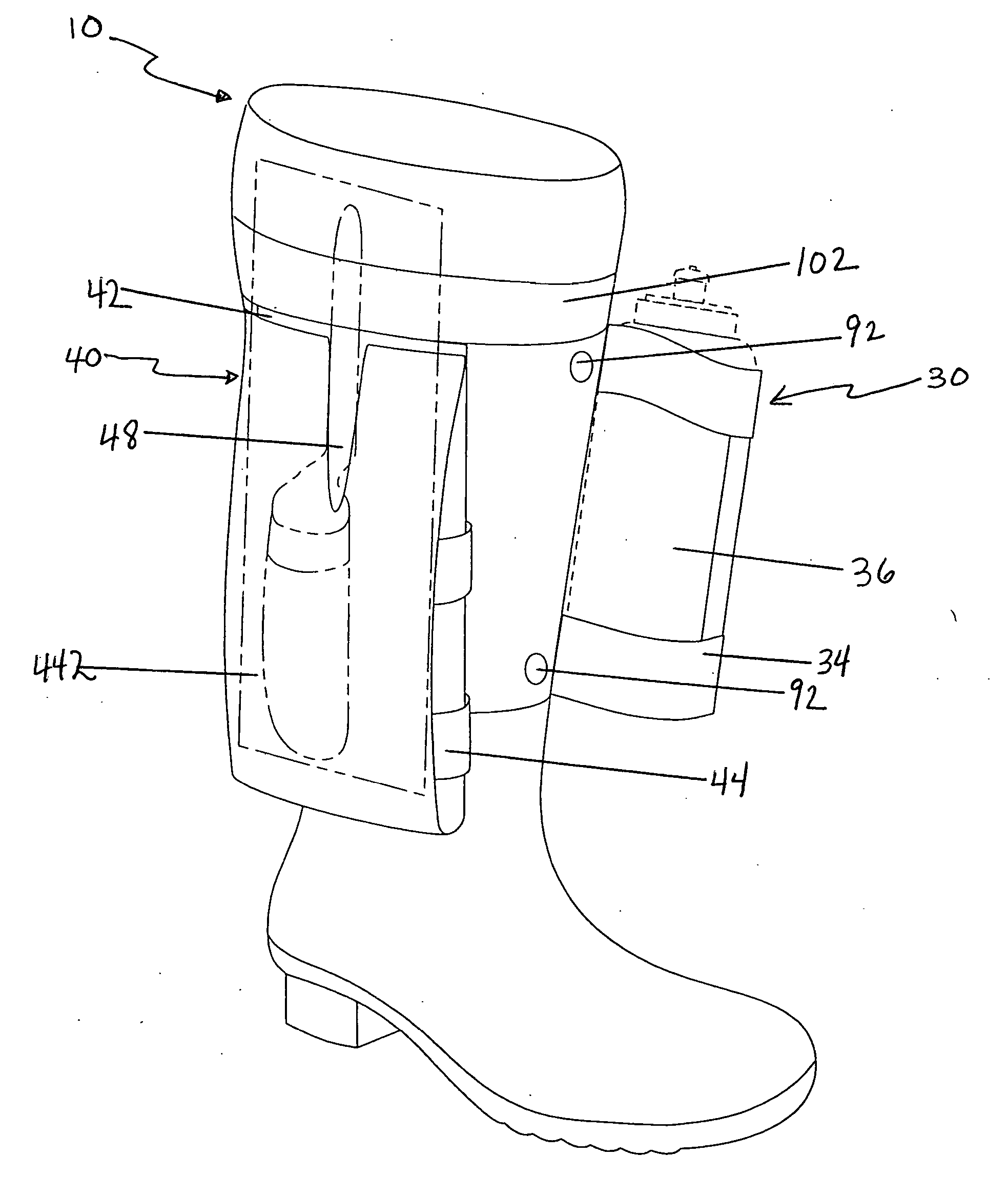 Utility boot with interchangeable article carriers and method for using the same