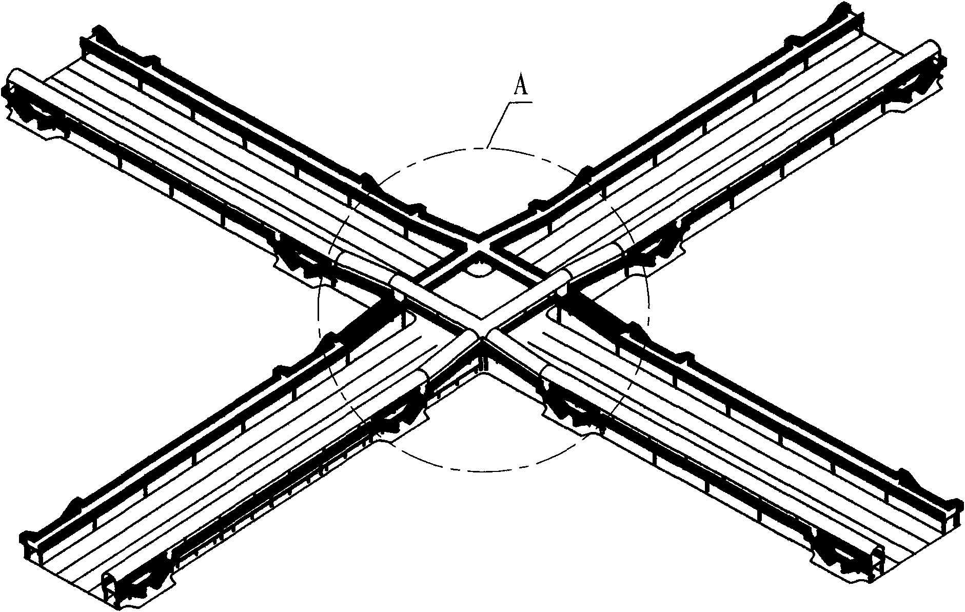 Overhead pavement for urban road