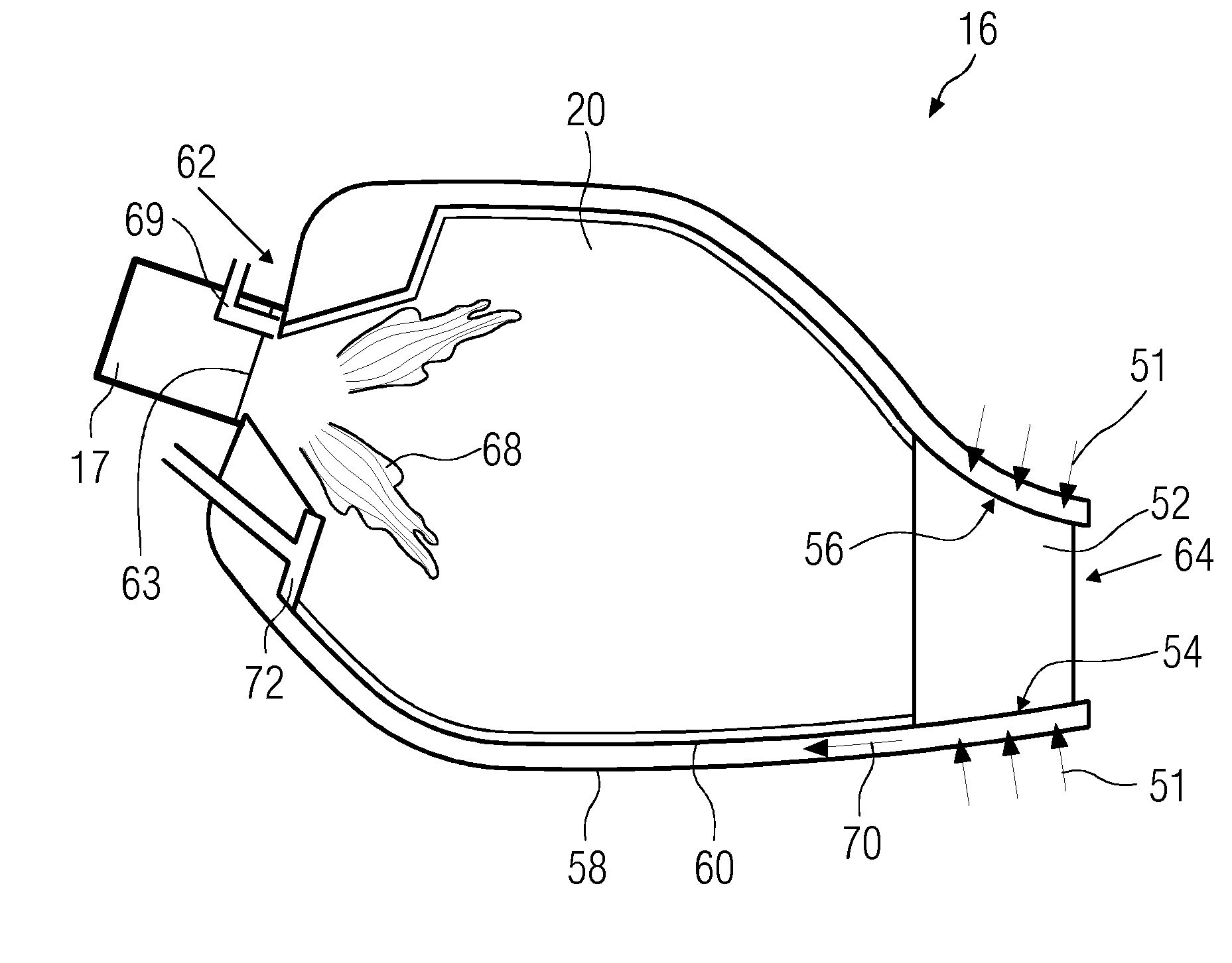 Combustion chamber of a combustor for a gas turbine