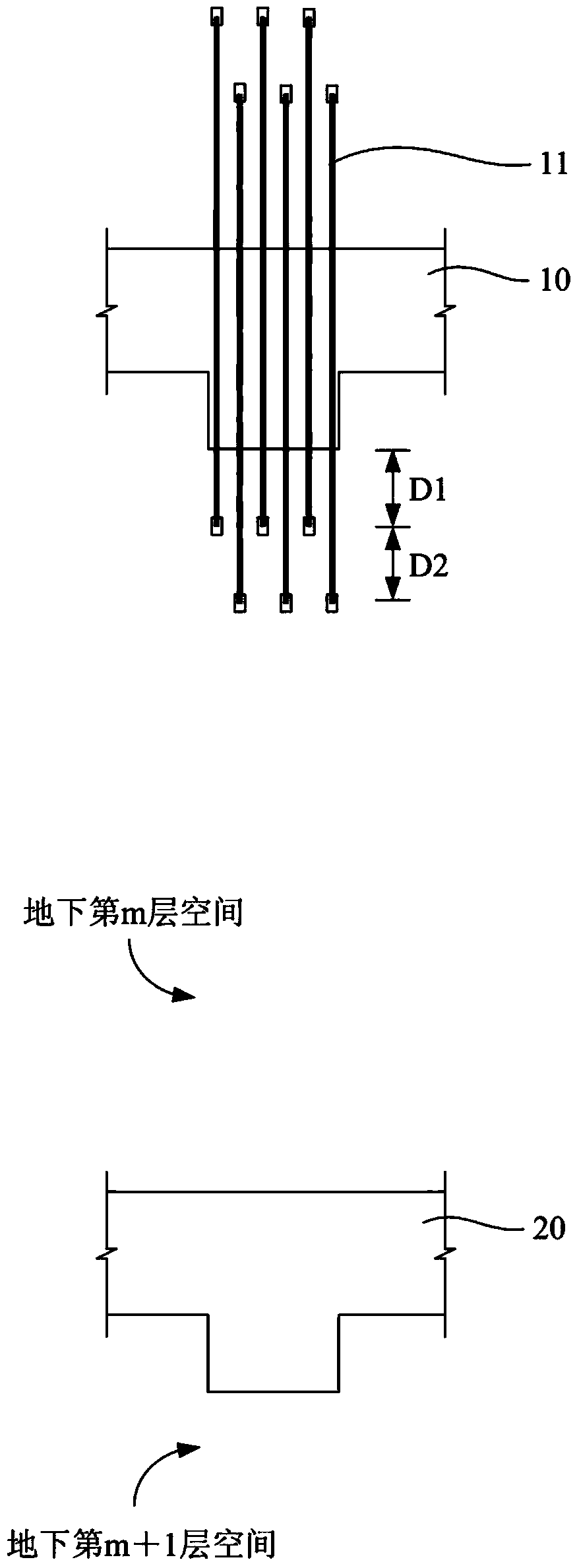 Cylindrical reinforcing steel bar connecting method and connecting structure in reverse building method