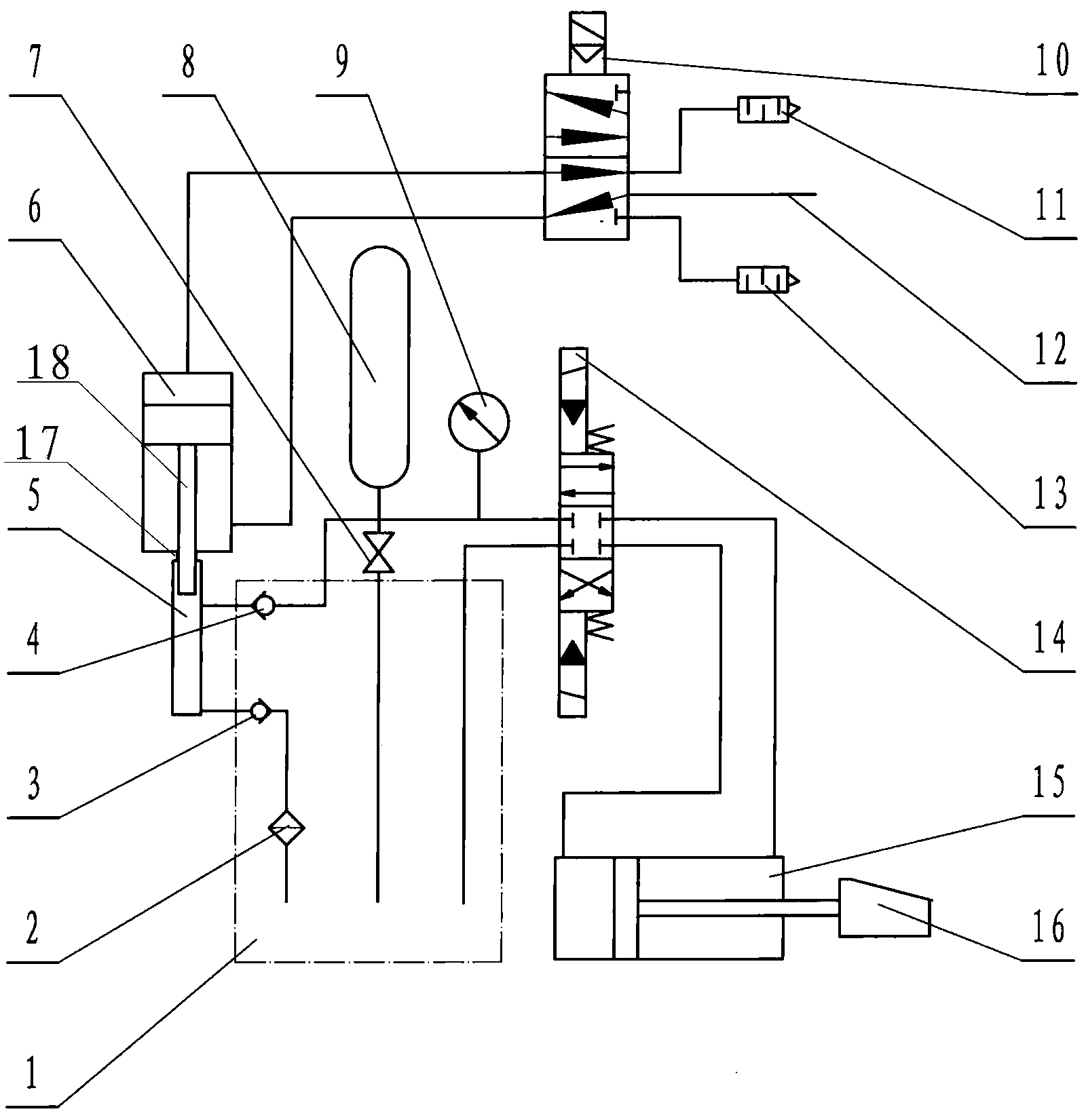 Gas-liquid pressurization device for discharge door of internal mixer