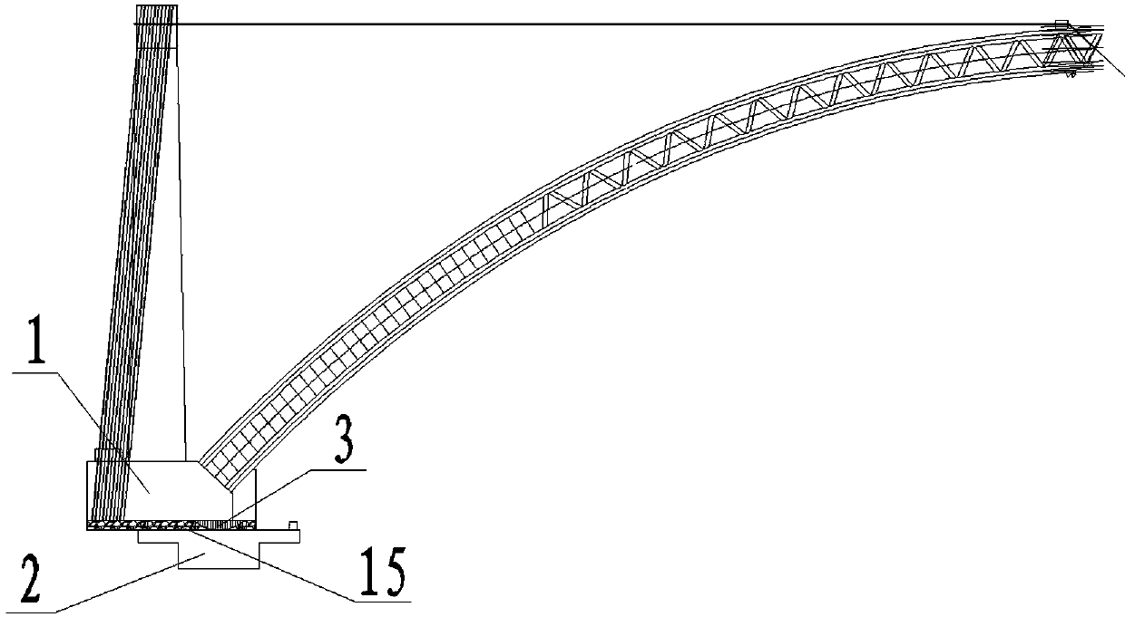 Construction method of sand box combined all-sand base form for supporting the upper wall of the abutment of the 10,000-ton swivel arch bridge