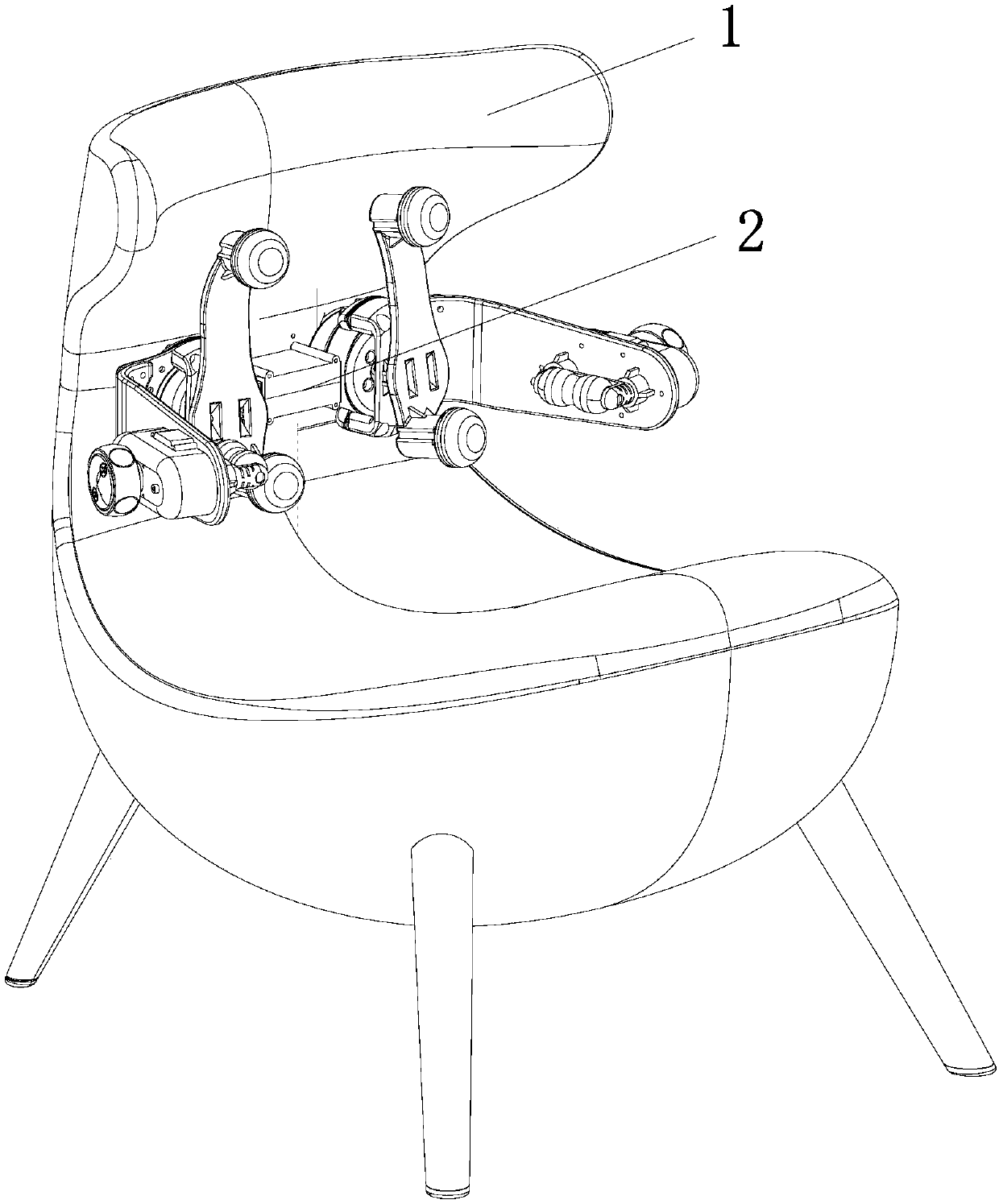 Seated weight reducing massage deVice