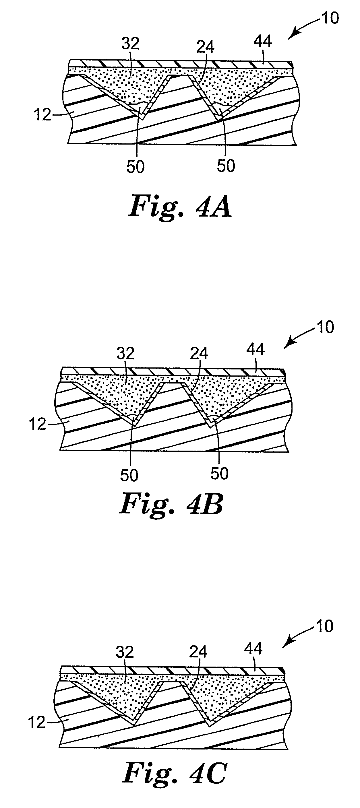 Cube corner cavity based retroreflectors with transparent fill material