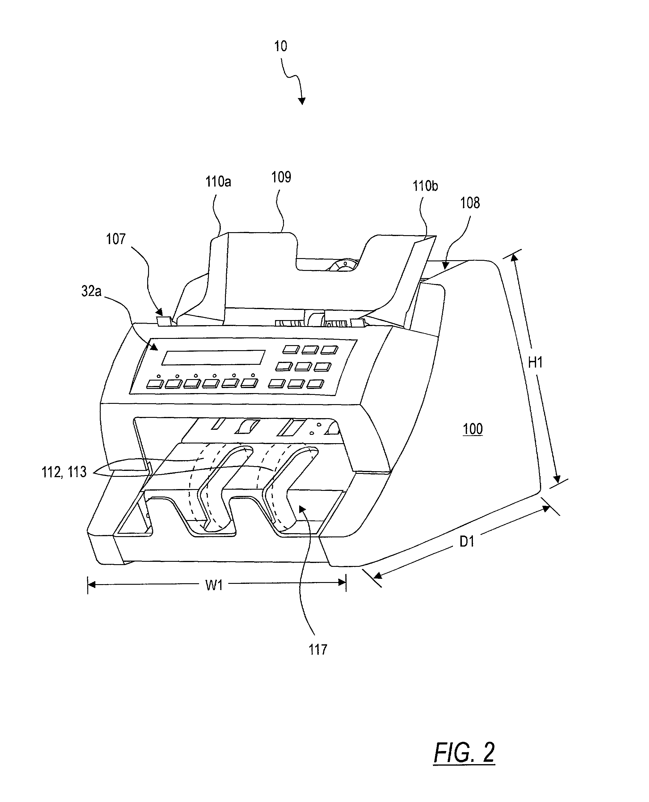 Method and apparatus for detecting doubled bills in a currency handling device