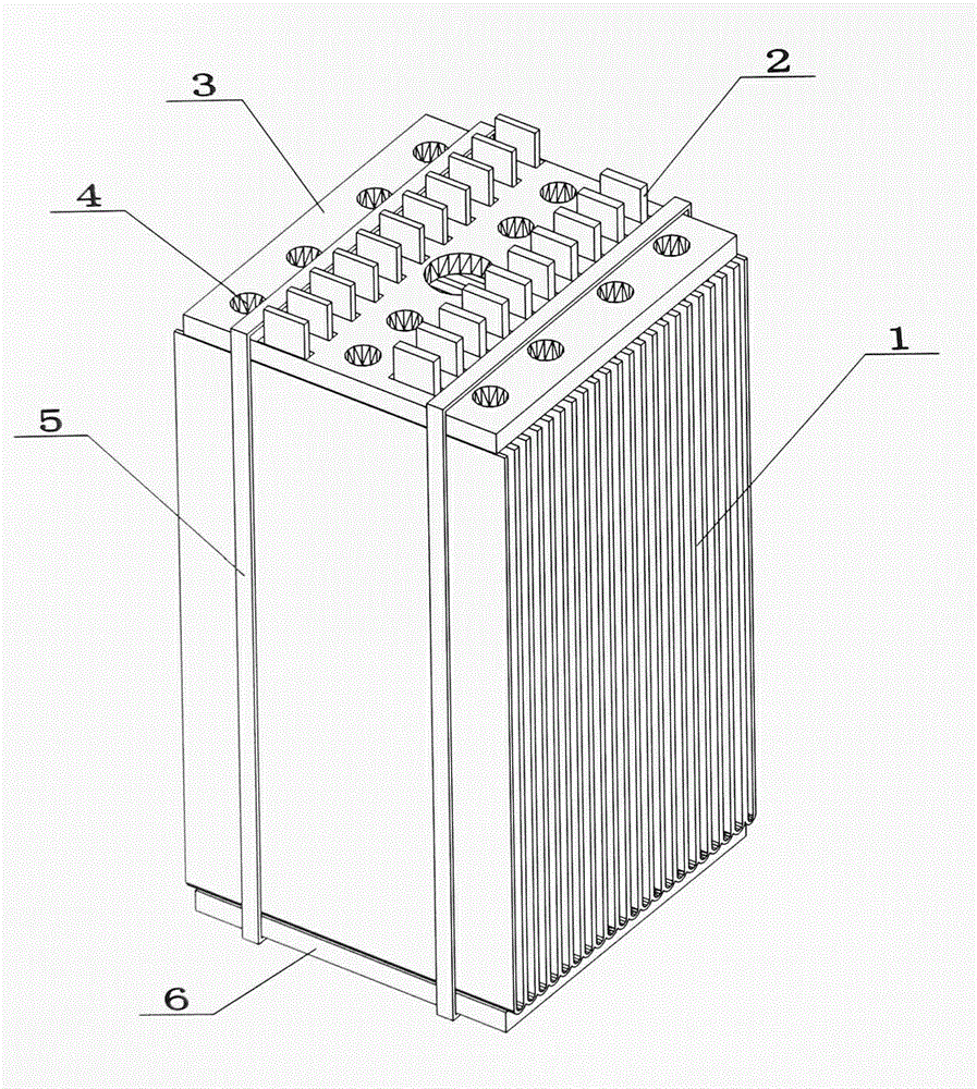 Polar group fastening structure for lead-acid storage battery