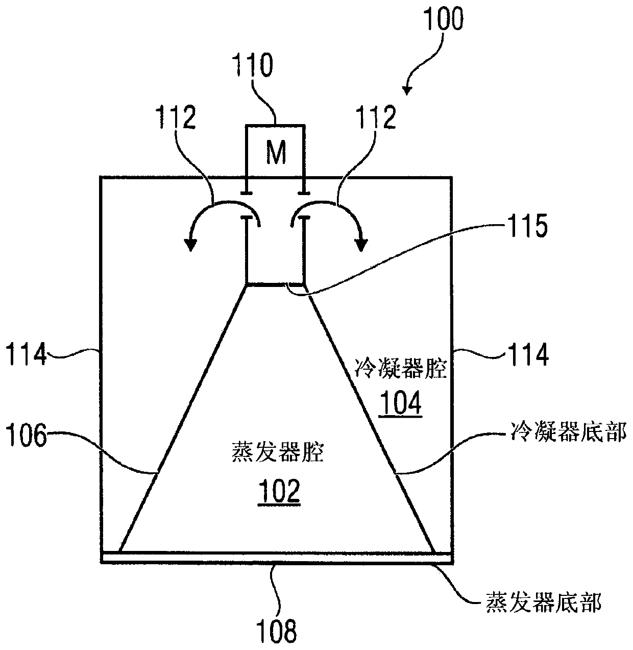 Heat pump comprising a cooling device for cooling a guide space or a suction mouth