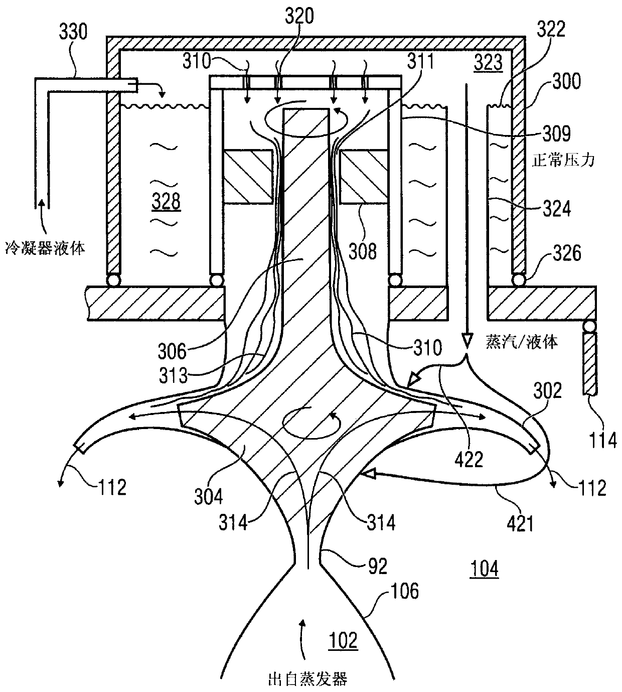 Heat pump comprising a cooling device for cooling a guide space or a suction mouth