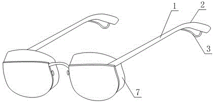 Spectacles frame structure applicable to movement process