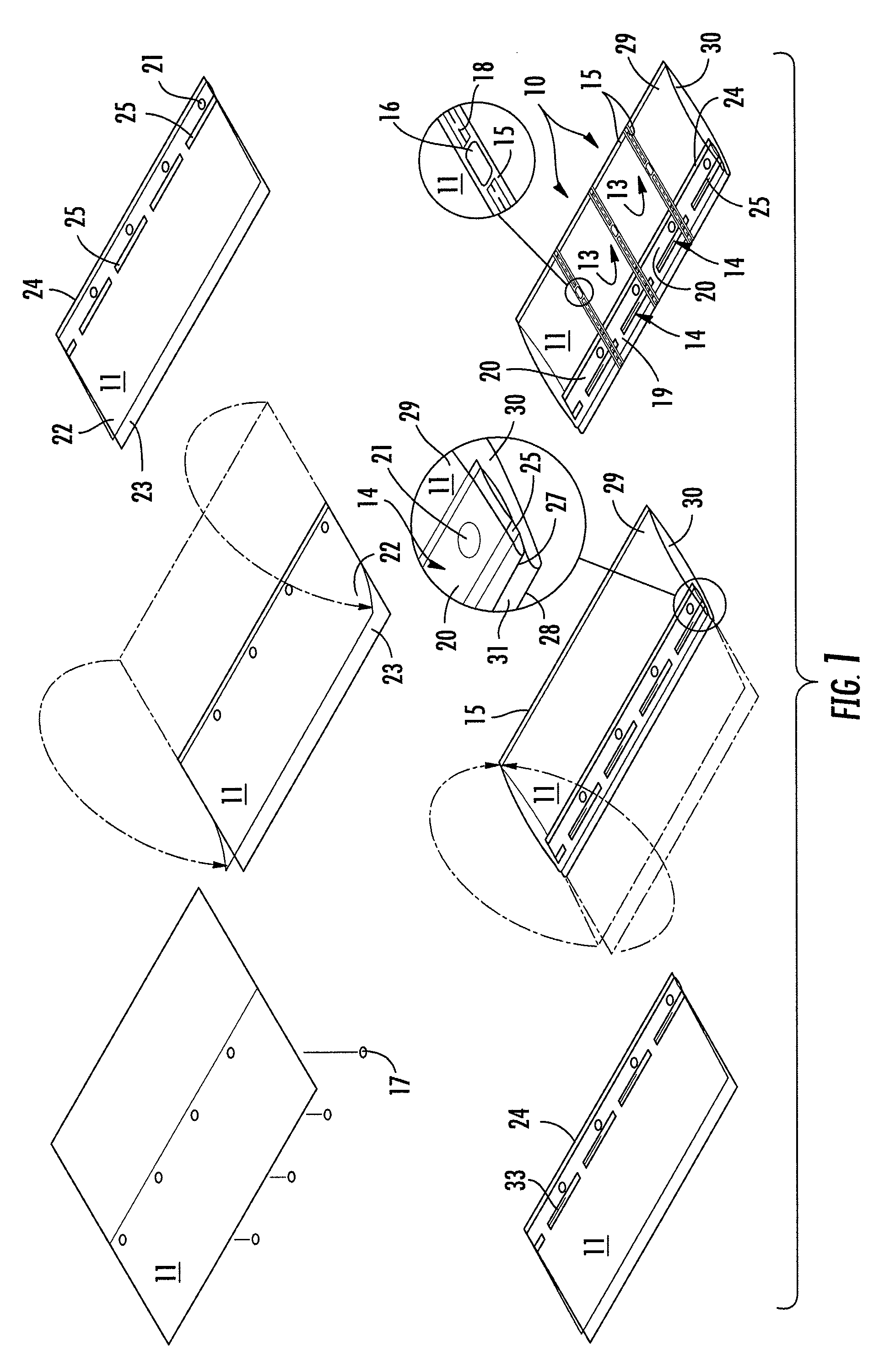Inflatable structure for packaging and associated apparatus and method