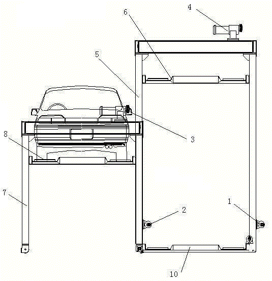 A gantry type side parking device