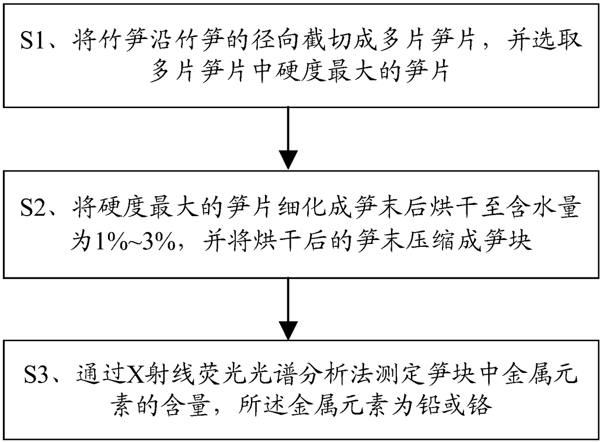 Detection method for bamboo shoots