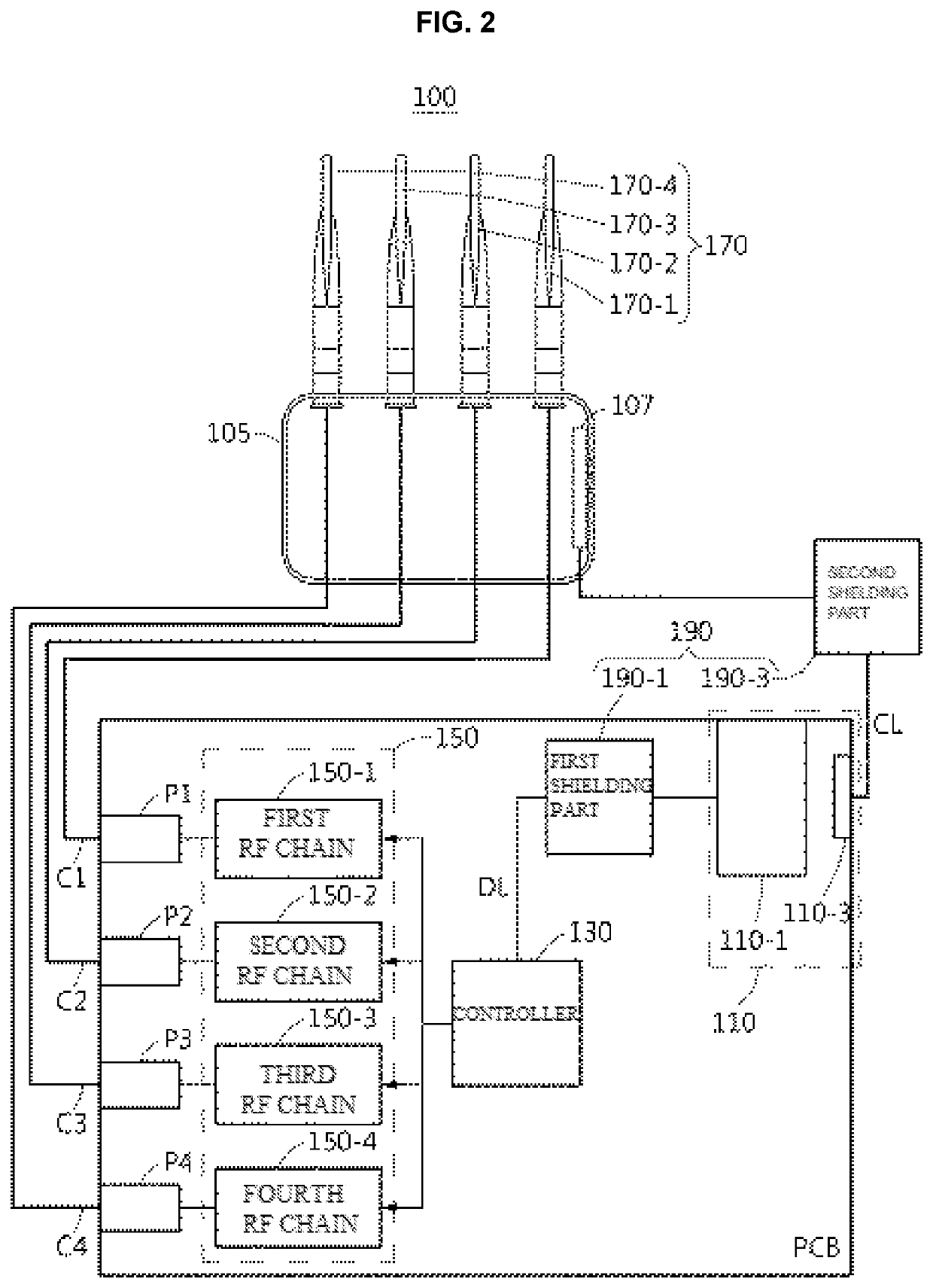 Wireless video bridge for removing electromagnetic radiation noise, and system comprising same