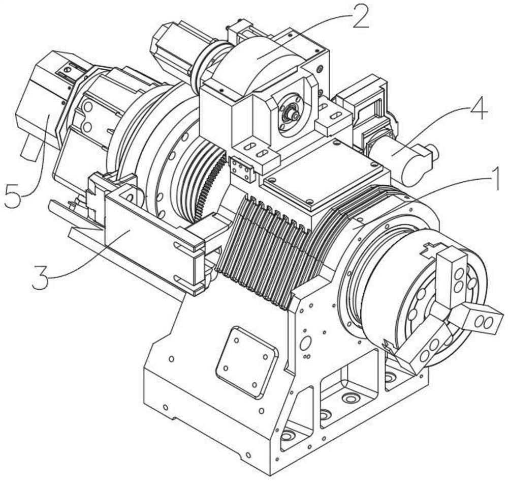 CF type servo interpolation shaft main shaft device for numerical control lathe