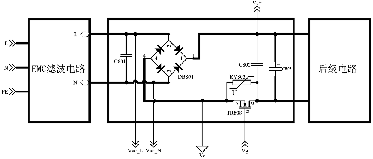 Low cost input anti-overvoltage protection circuit