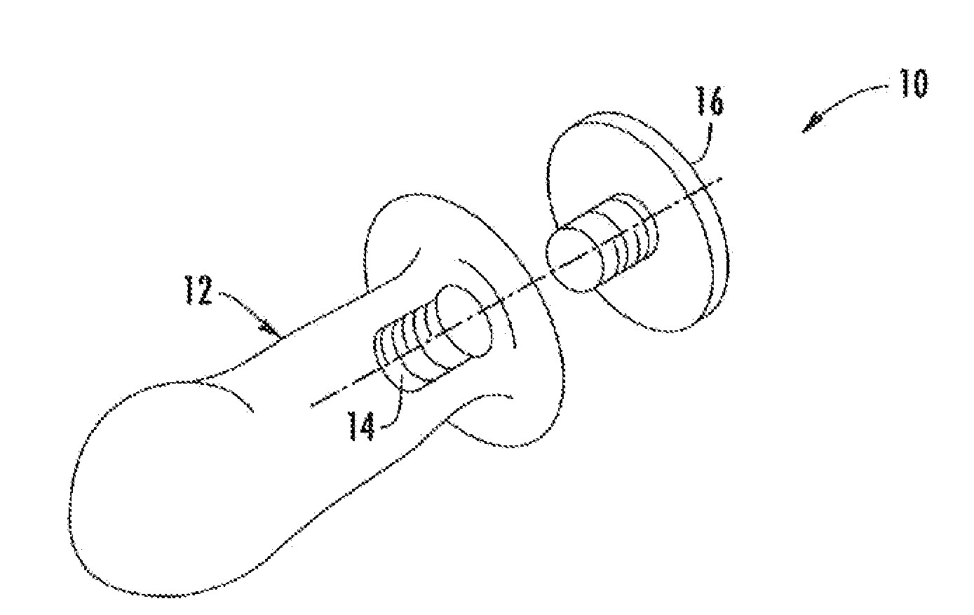 Phallus device and system with screw attachment