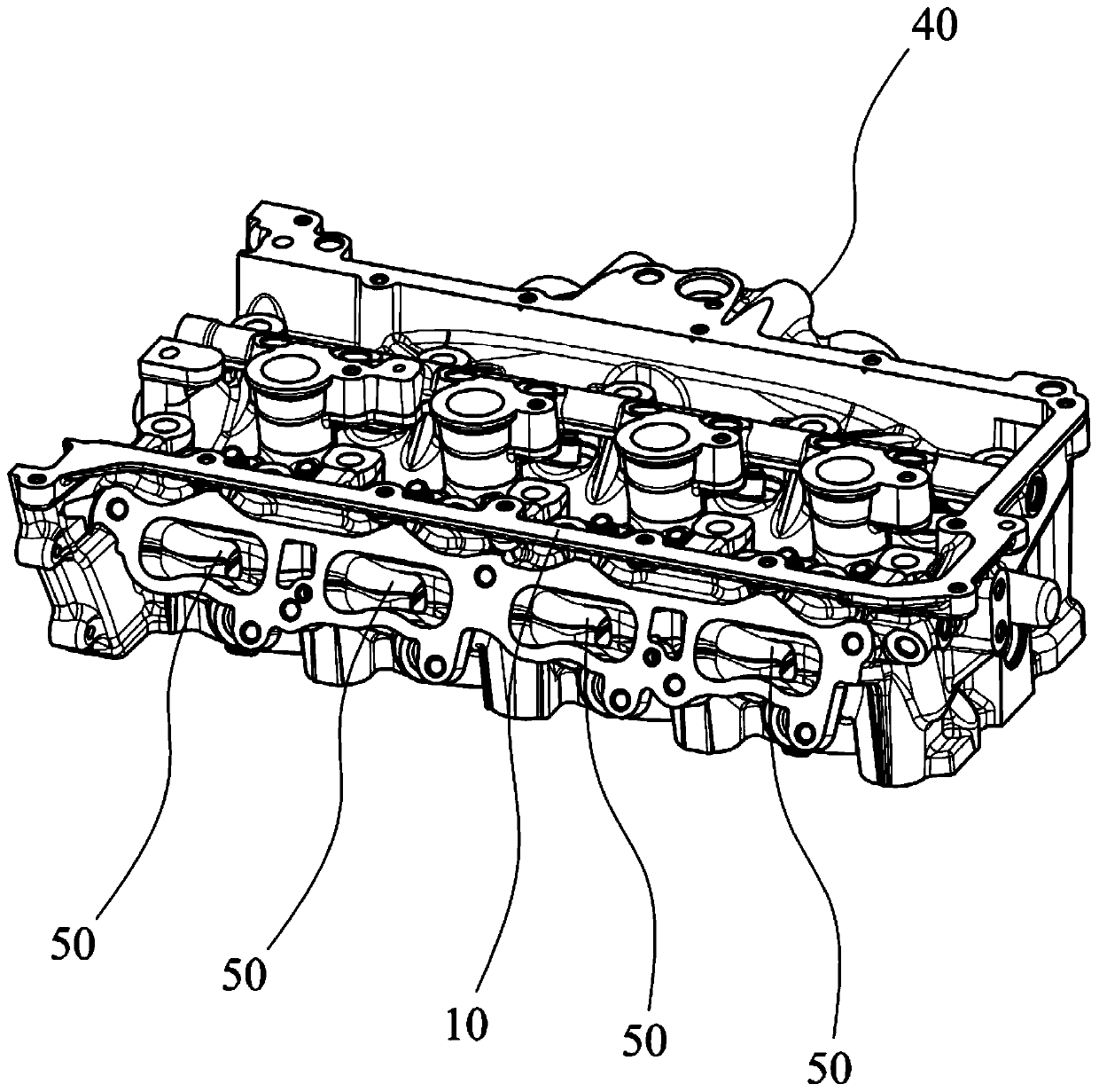 Cylinder cover integrated with exhaust manifold, engine and automobile